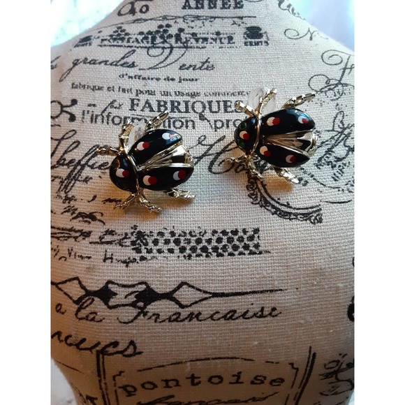 Beatles brooches, Gemstone eyes, Vintage, matching, bug brooch, matching pins - Picture 2 of 8